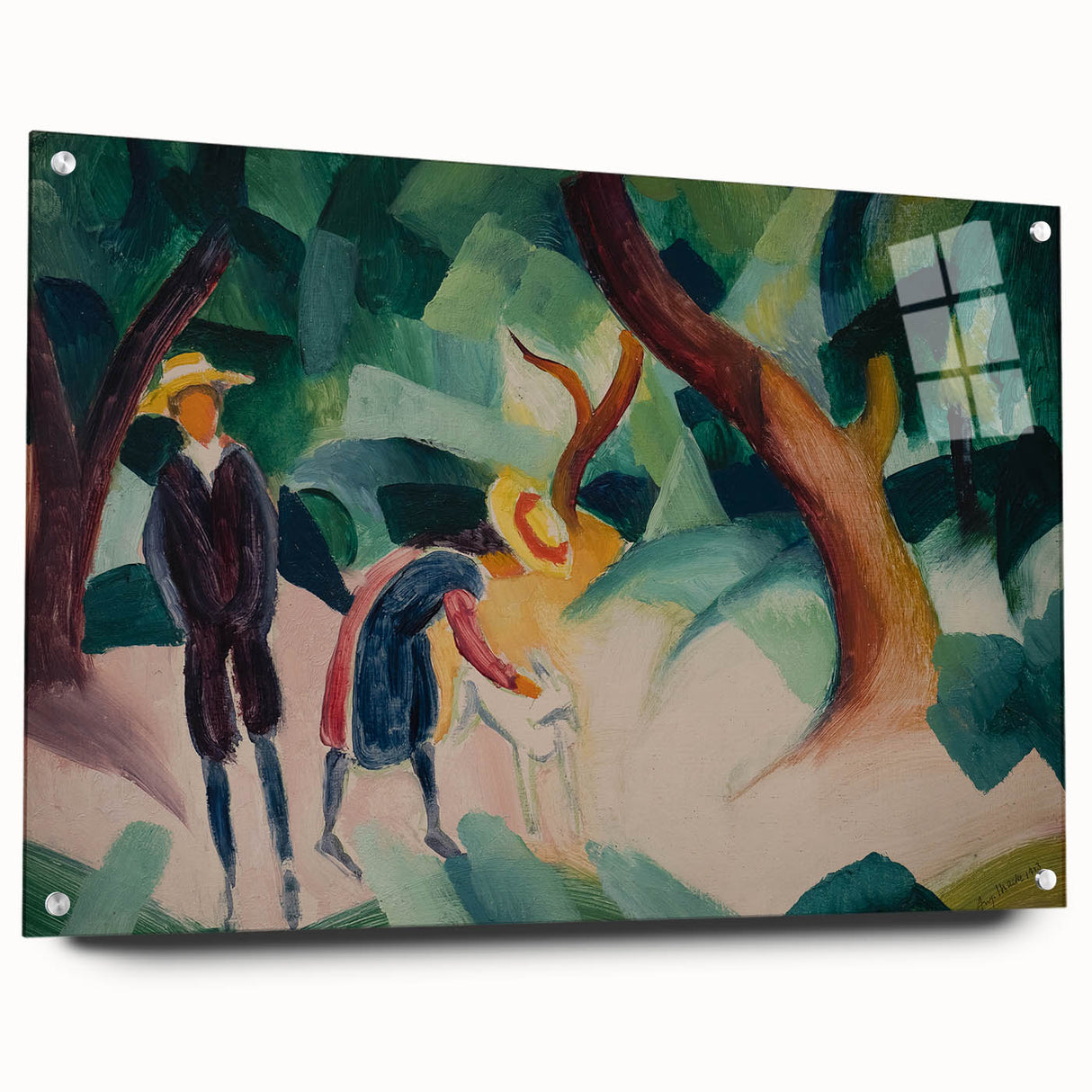 Expressionist Nature Scene – Abstract Children and Goat Wall Art