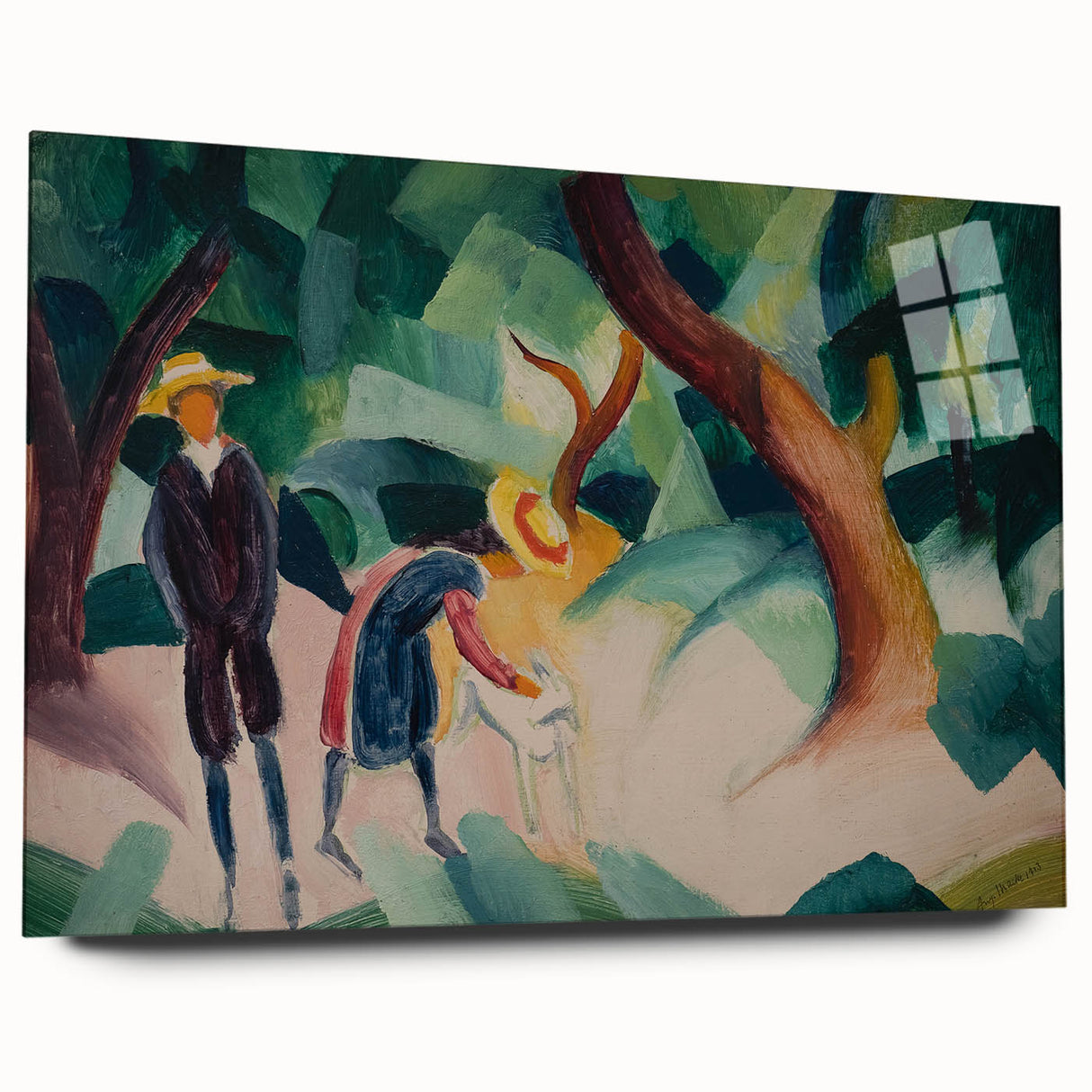 Expressionist Nature Scene – Abstract Children and Goat Wall Art