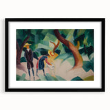 Expressionist Nature Scene – Abstract Children and Goat Wall Art