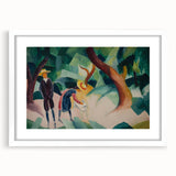 Expressionist Nature Scene – Abstract Children and Goat Wall Art