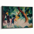 Expressionist Nature Scene – Abstract Children and Goat Wall Art