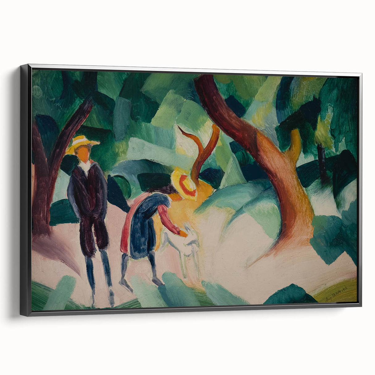 Expressionist Nature Scene – Abstract Children and Goat Wall Art
