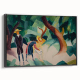 Expressionist Nature Scene – Abstract Children and Goat Wall Art