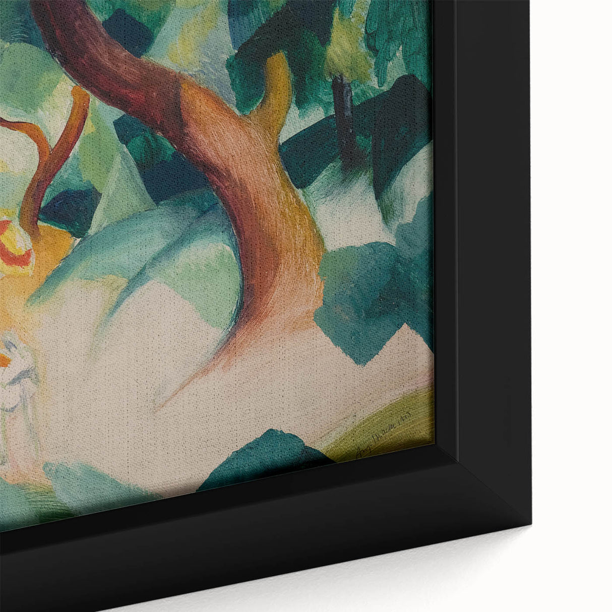 Expressionist Nature Scene – Abstract Children and Goat Wall Art