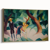 Expressionist Nature Scene – Abstract Children and Goat Wall Art