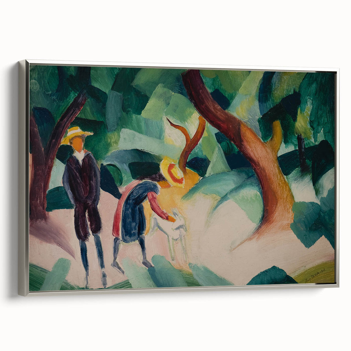 Expressionist Nature Scene – Abstract Children and Goat Wall Art