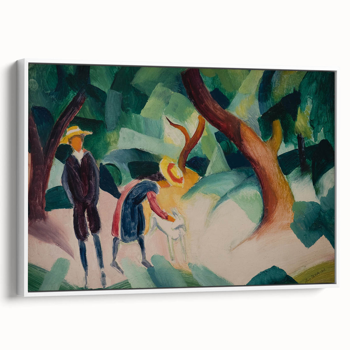 Expressionist Nature Scene – Abstract Children and Goat Wall Art