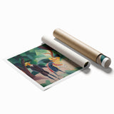 Expressionist Nature Scene – Abstract Children and Goat Wall Art