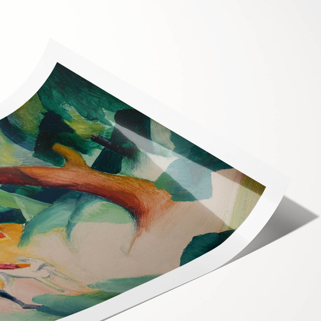 Expressionist Nature Scene – Abstract Children and Goat Wall Art