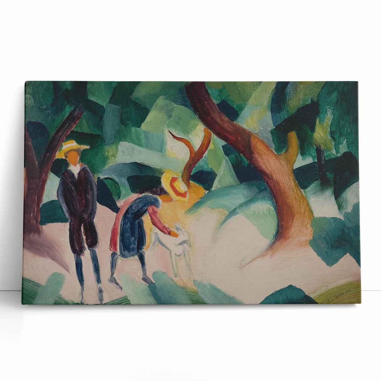 Expressionist Nature Scene – Abstract Children and Goat Wall Art