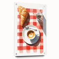 Acrylic print of assorted pastries in soft beige and cream tones, suitable for dining room decor.