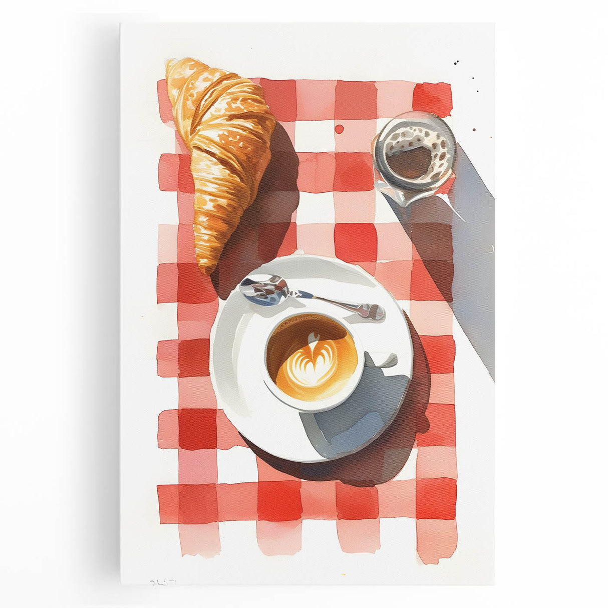 Black and white stretched canvas featuring an array of various pastries, ideal for kitchen wall art.