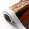 Desert landscape canvas print showcasing vibrant golden sand dunes under a clear blue sky, elegantly rolled and ready for display, perfect for modern home decor.