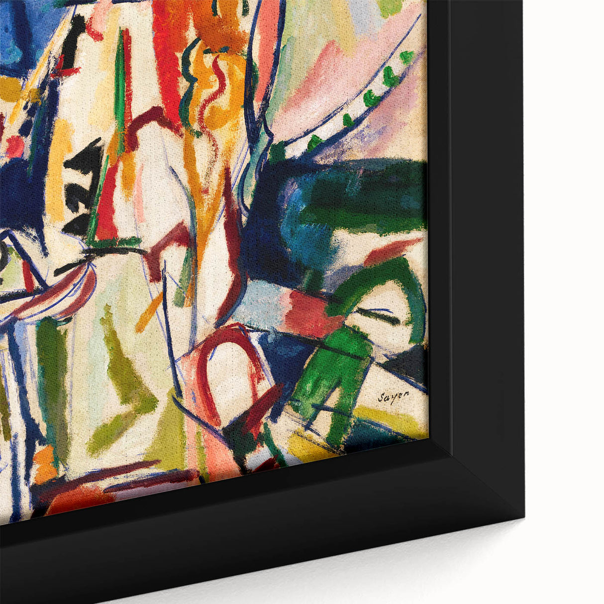 Vibrant Interior Scene - Modern Abstract Art Print by Henry Lyman Sayen