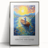 Impressionist-style painting of a rural landscape on a silver-framed acrylic, featuring soft pastel tones.