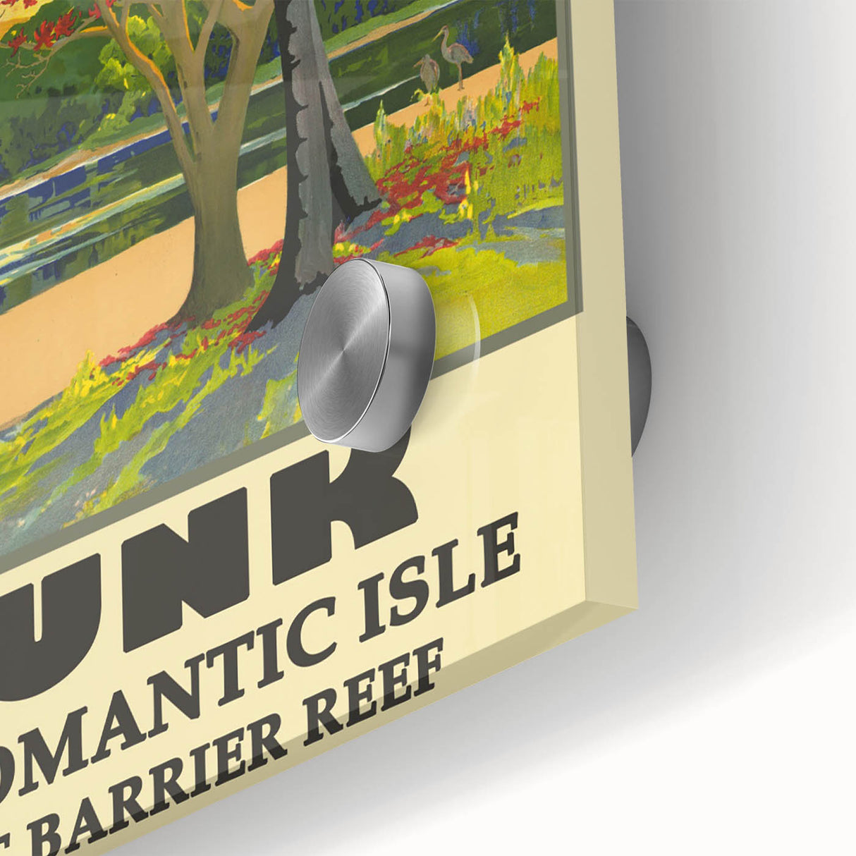 Dunk Island Retro Travel Poster | Great Barrier Reef Paradise Art