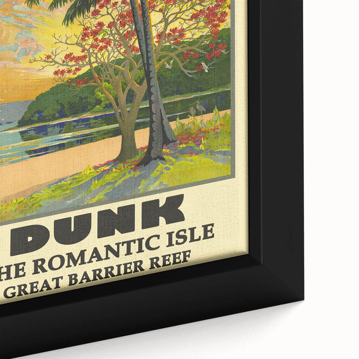 Dunk Island Retro Travel Poster | Great Barrier Reef Paradise Art
