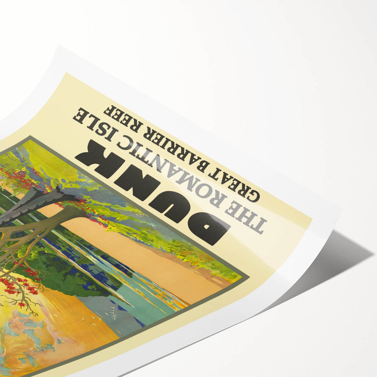 Dunk Island Retro Travel Poster | Great Barrier Reef Paradise Art