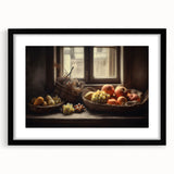 Rustic Fruit Basket - Vintage-Inspired Kitchen Wall Art