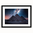 Abstract art print of an Egyptian landscape in vibrant colors on a large textured canvas, ideal for living room decor.