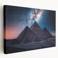 Large stretched canvas of an Egyptian landscape in muted earth tones, ideal for kitchen wall art.