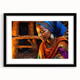 Extra large abstract art print featuring a colorful, textured Ethiopian landscape on a framed canvas.
