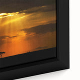 Extra large framed canvas featuring a textured depiction of a Kenyan landscape in vibrant colors.