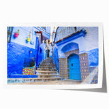Extra large rolled print of a Moroccan landscape with vibrant earth tones, ideal for art wall dining room.