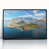 Large abstract wall art depicting a South African scenery in muted earth tones on a framed acrylic.