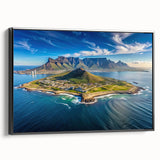 Black and white landscape art painting of an African savanna on framed canvas, ideal for bedroom wall art.