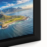 Extra large framed canvas featuring a textured, colorful African scenery in vibrant hues, ideal for living room decor.