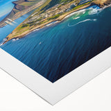 Art deco poster of South African scenery on rolled canvas, featuring earthy tones, ideal for dining room wall art.