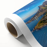 Art Deco poster featuring South African scenery on rolled canvas, with earthy tones, ideal for nursery wall art.