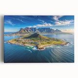 Large black and white stretched canvas of African savannah scenery, ideal for kitchen wall art.