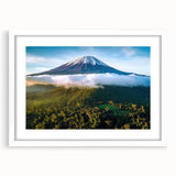 Textured abstract art print depicting African scenery in earthy tones on a white framed canvas, suitable for bedroom decor.