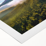 Art deco poster of Tanzania scenery in muted earth tones on rolled canvas, suitable for dining room wall art.