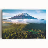 Black and white stretched canvas featuring a serene Tanzanian landscape, ideal for kitchen wall art or bedroom decor.