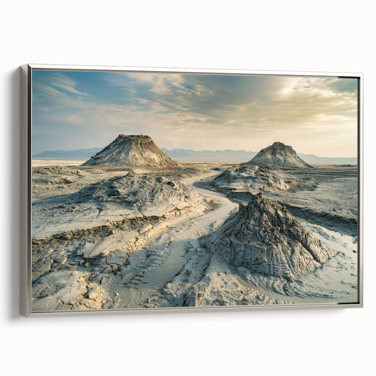 Landscape art painting of a scenic Azerbaijani view, with vibrant colors on a framed canvas.