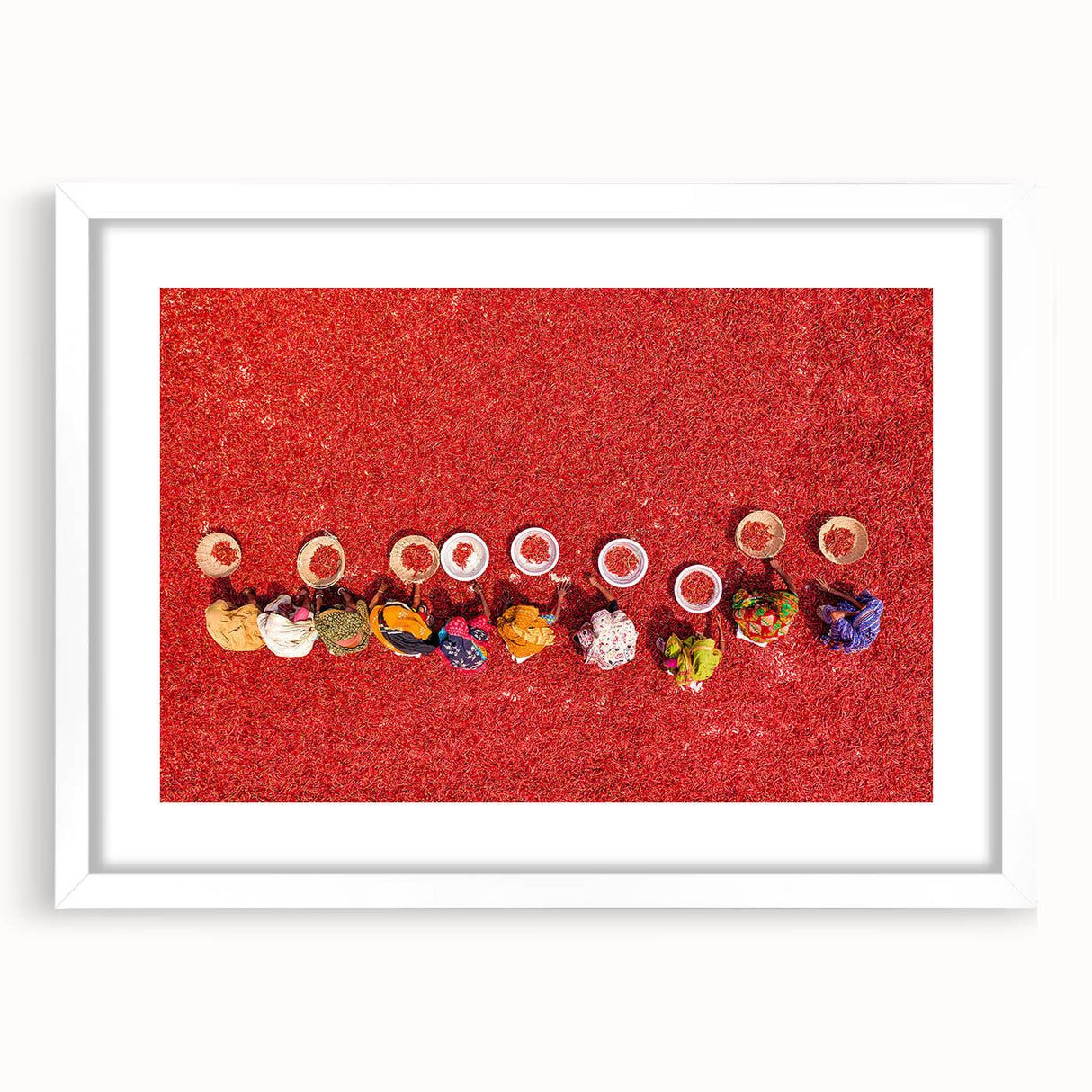Abstract art print featuring a monochrome depiction of a Bangladesh landscape on a framed white mat.