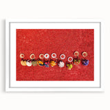 Abstract art print featuring a monochrome depiction of a Bangladesh landscape on a framed white mat.