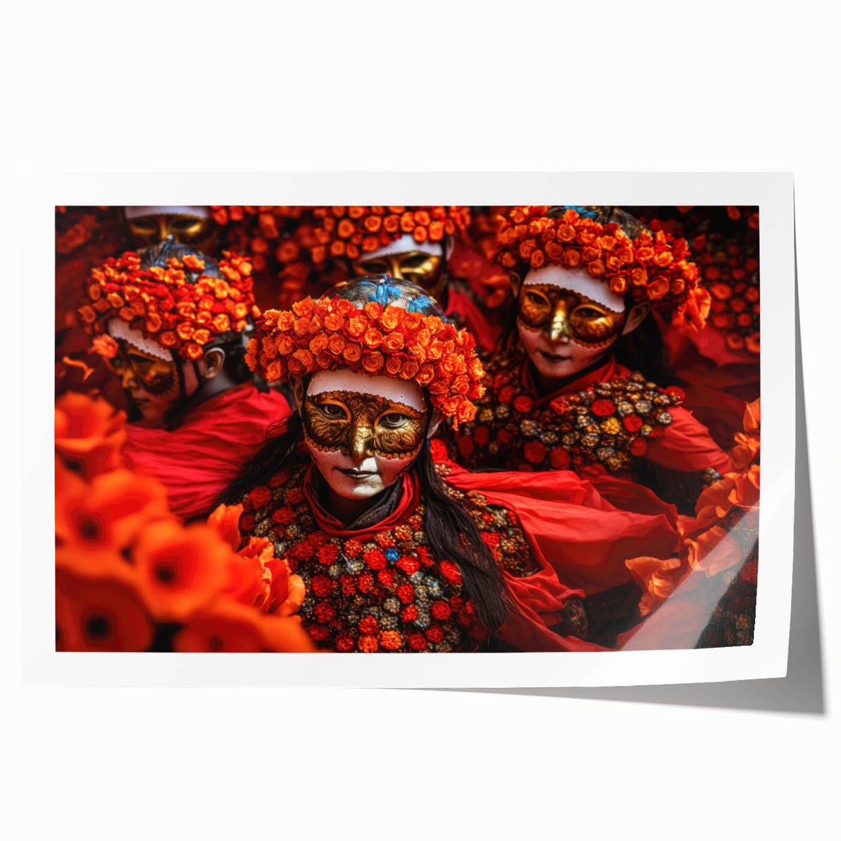 Extra large rolled print of a Bhutanese landscape with lush greenery and traditional architecture.