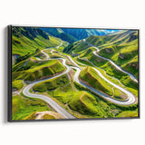 Black and white framed canvas of a Georgian landscape, ideal for bedroom wall art.