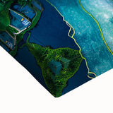 Black and white landscape art painting of an Indonesian scenery on large stretched canvas, suitable for bedroom wall decor.