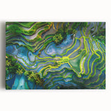 Black and white photograph of an Indonesian landscape on large stretched canvas, ideal for kitchen wall art.