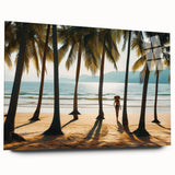 Large abstract wall art featuring a serene Malaysian landscape in muted green and blue tones on acrylic glass.