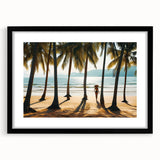 Extra large, textured abstract art print depicting vibrant, colorful scenery, framed in black, ideal for living room decor.