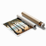 Extra large rolled print of a serene Malaysian landscape with vibrant greens and blues, ideal for classy bathroom wall art.