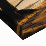 Large art depicting a black and white Malaysian landscape on stretched canvas, suitable for bedroom wall decor.