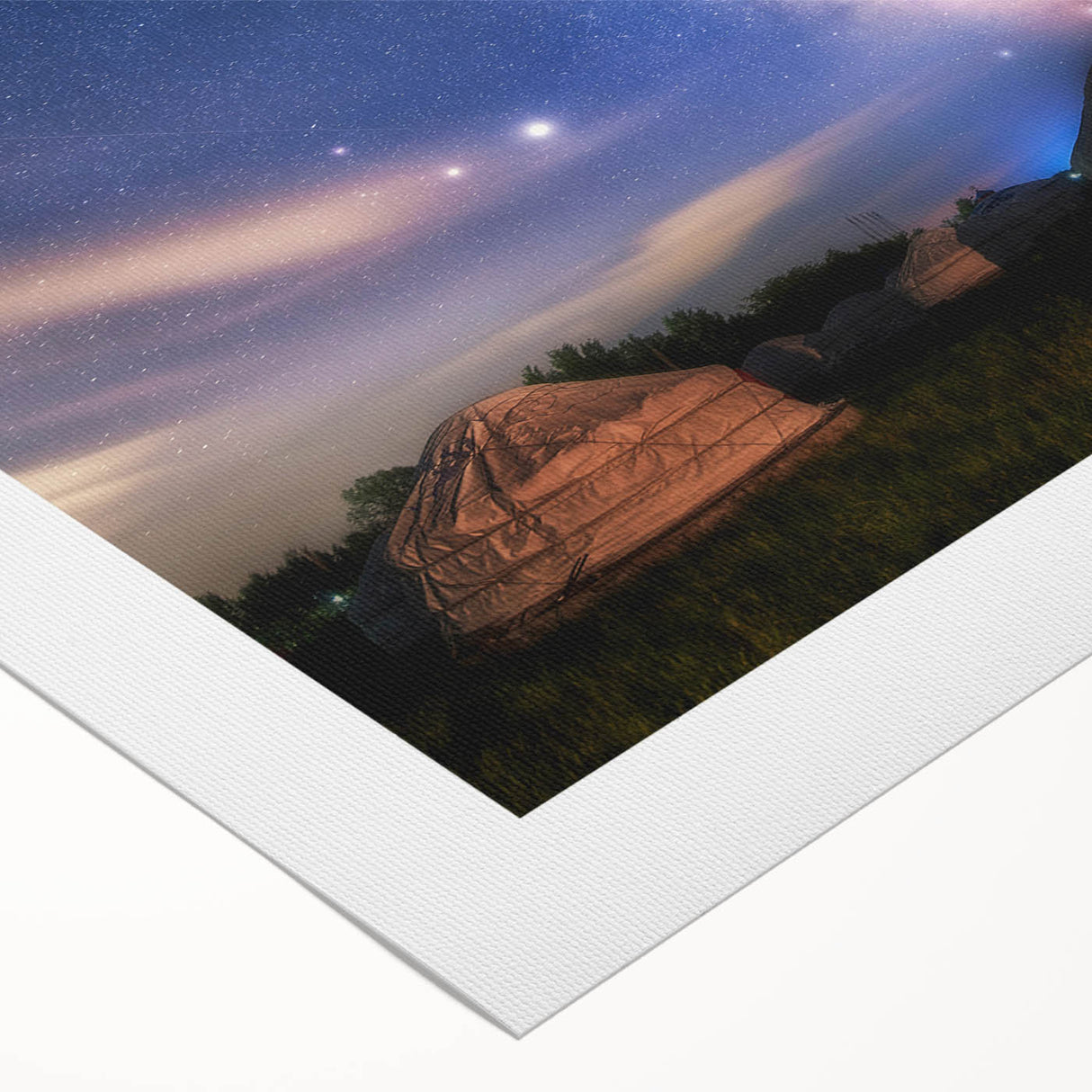 Art deco poster of a Mongolian landscape on rolled canvas, featuring muted earth tones, ideal for dining room wall art.