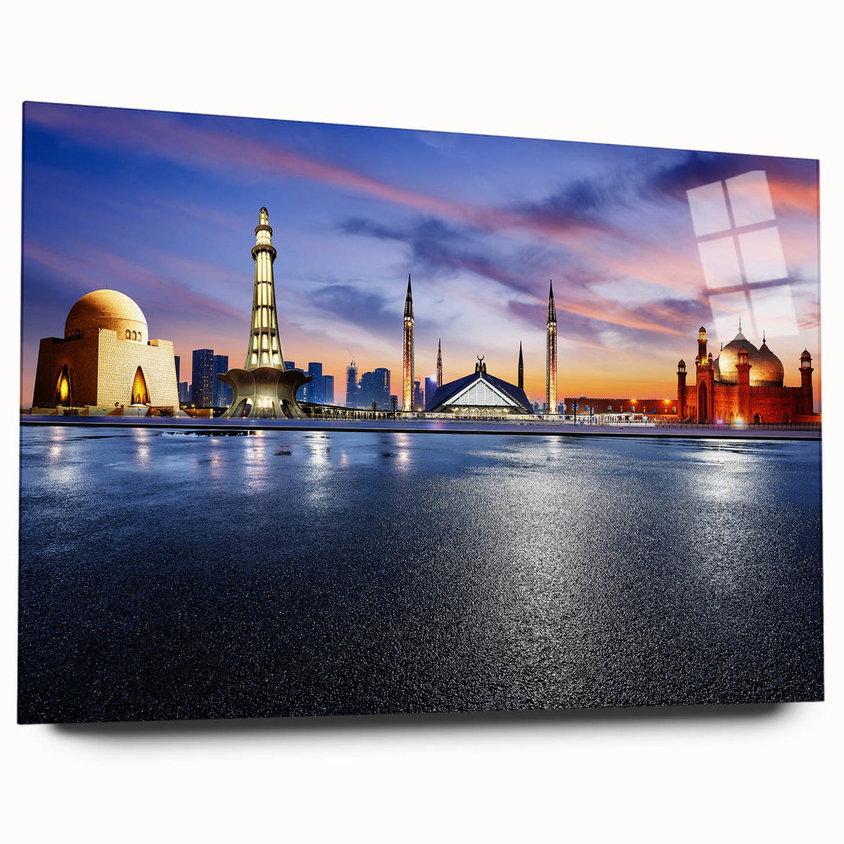 Large abstract wall art of a Pakistani scenery on acrylic glass, featuring earthy tones.